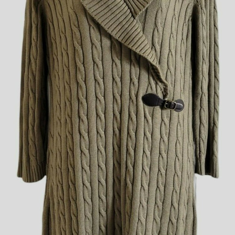 Calvin Klein Women's Gorgeous Sweater Dress Ribbed Collar Buckle Accent - Medium